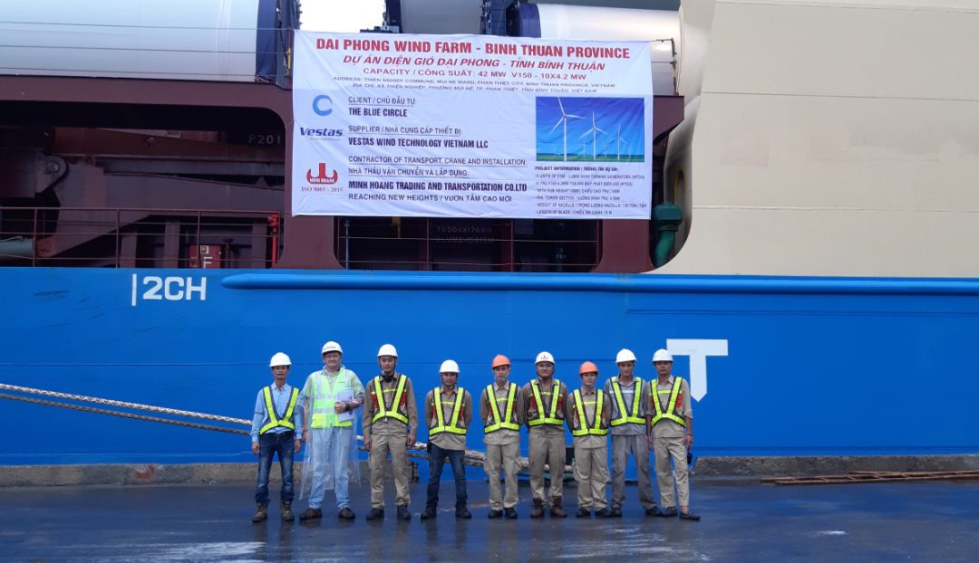 Minh Hoàng vận chuyển và lắp đặt dự án điện gió Đại Phong tại Bình Thuận